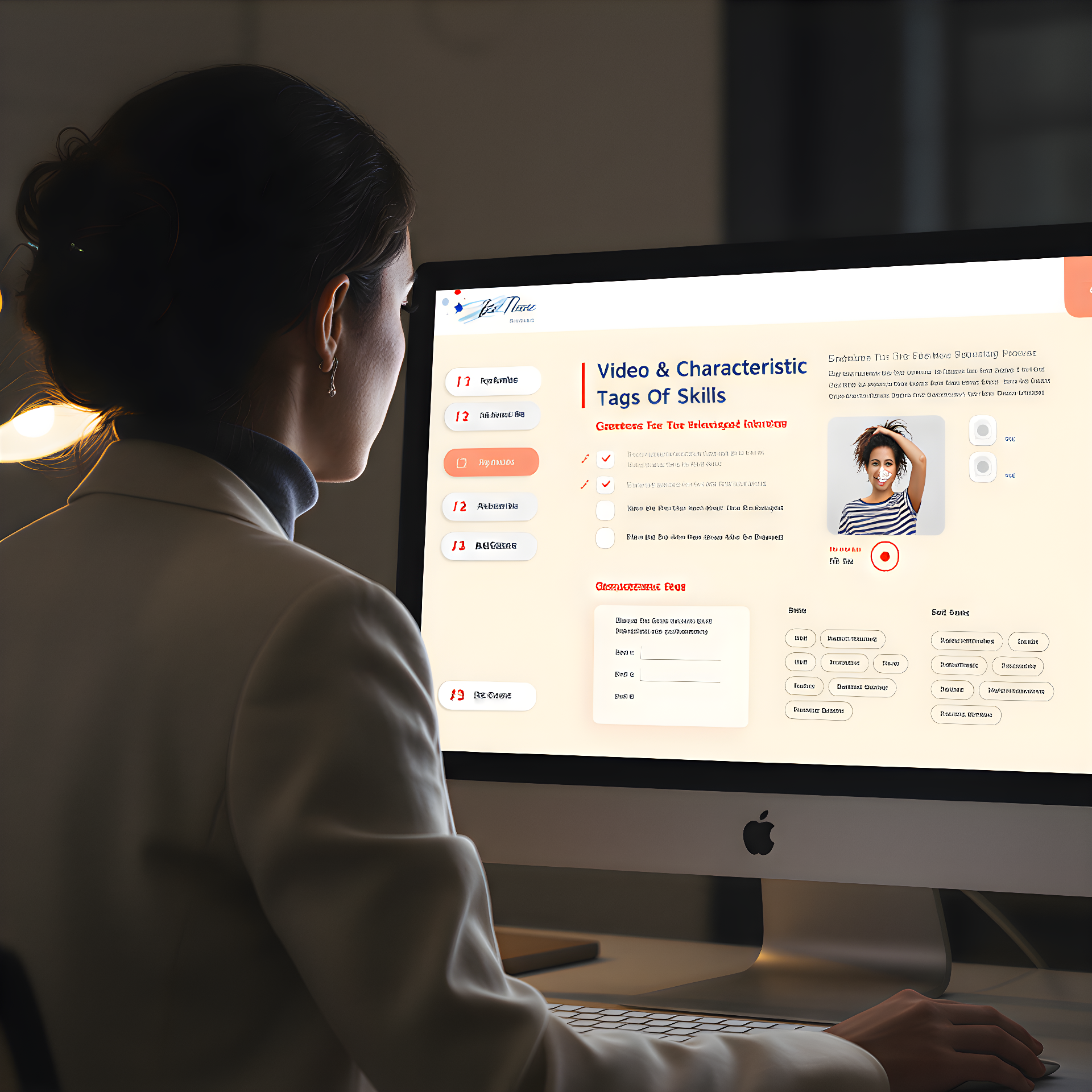 תמונת מוקאפ המציגה את מסך המגייסת