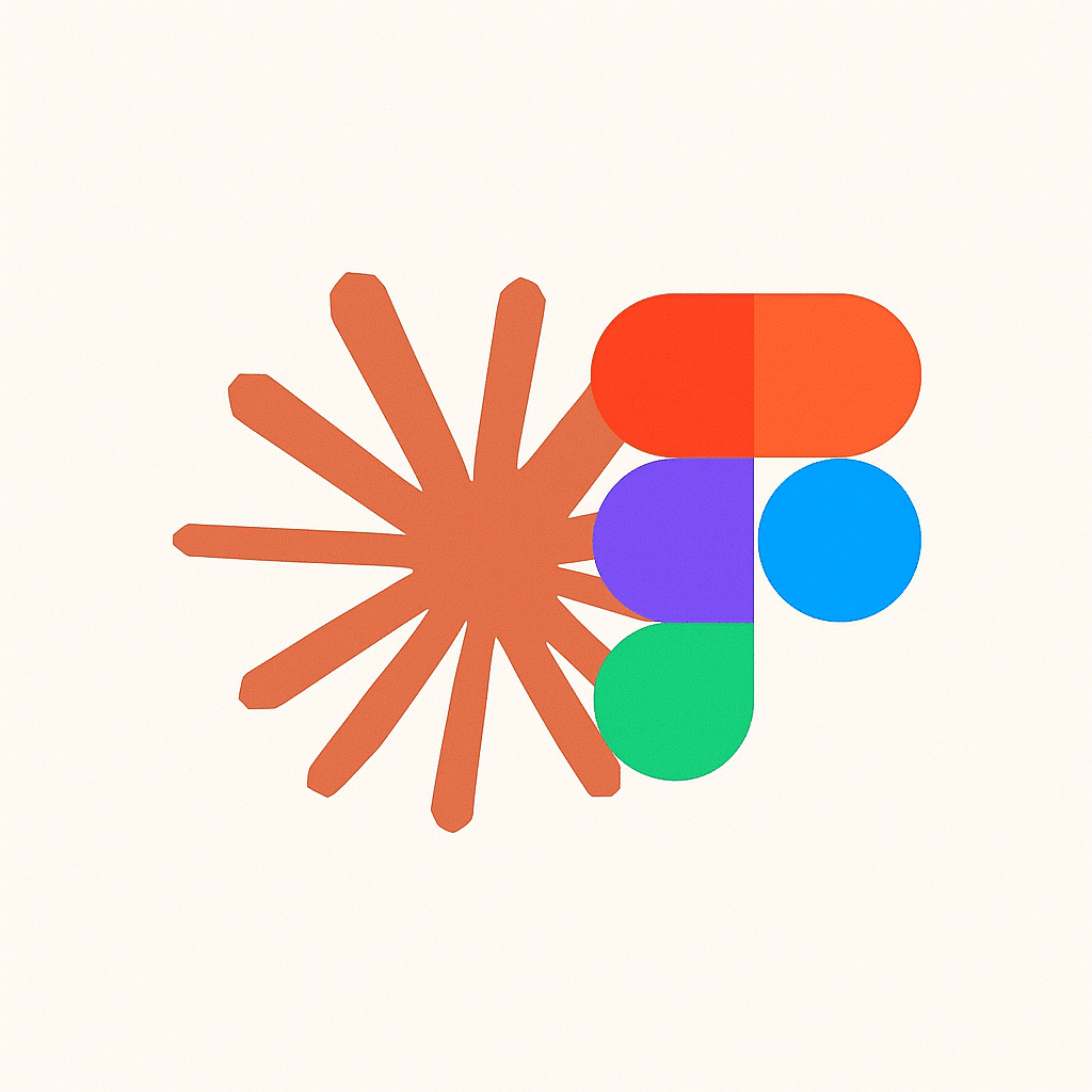 לוגו קלוד ופיגמה משולב להראות שמעצב ממשק משתמש חייב היום להשתמש בשניהם